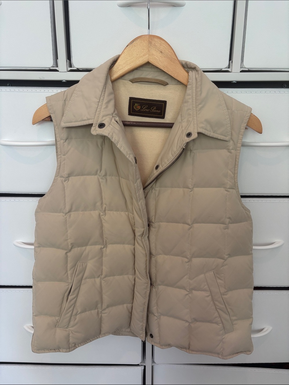 Loro Piana Quilted Cotton & Cashmere Puffer Vest - Tan